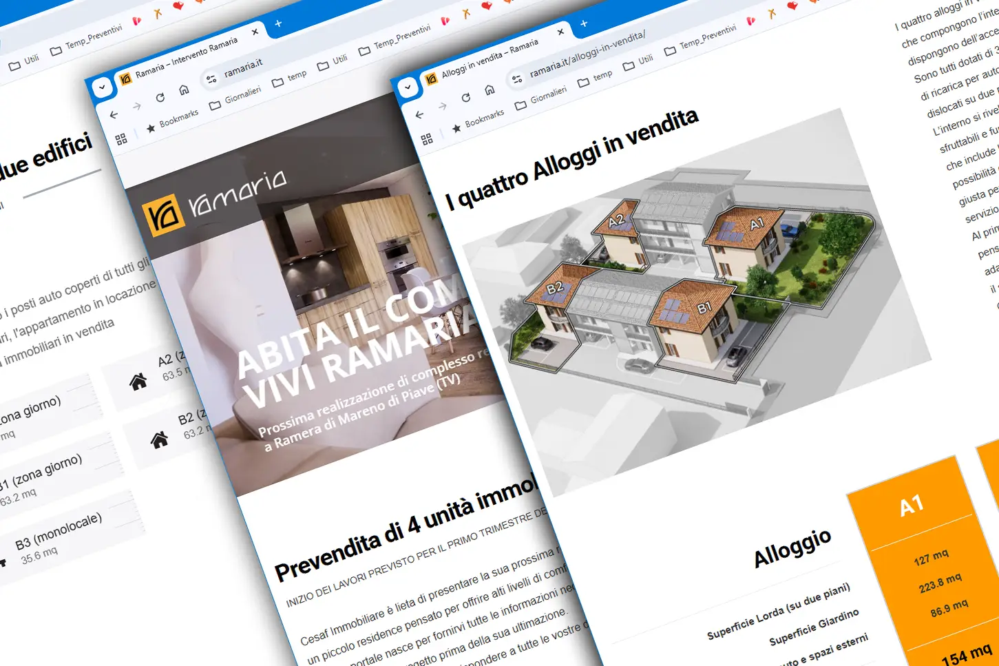 Sito web interattivo per la promozione di progetti immobiliari e rendering 3D